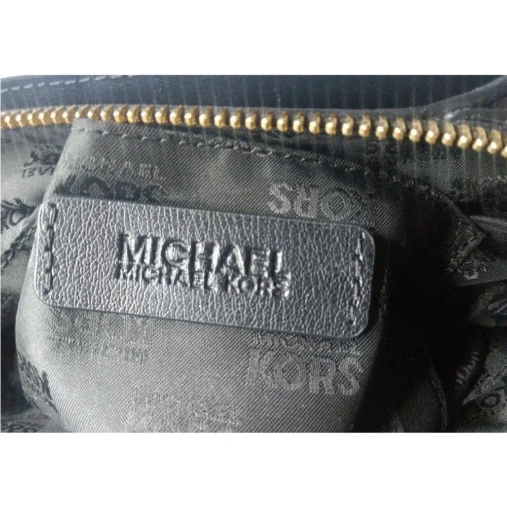 Michael Kors Ellis Small  Satchel Black Leather Handbag NWOT - Picture 4 of 11